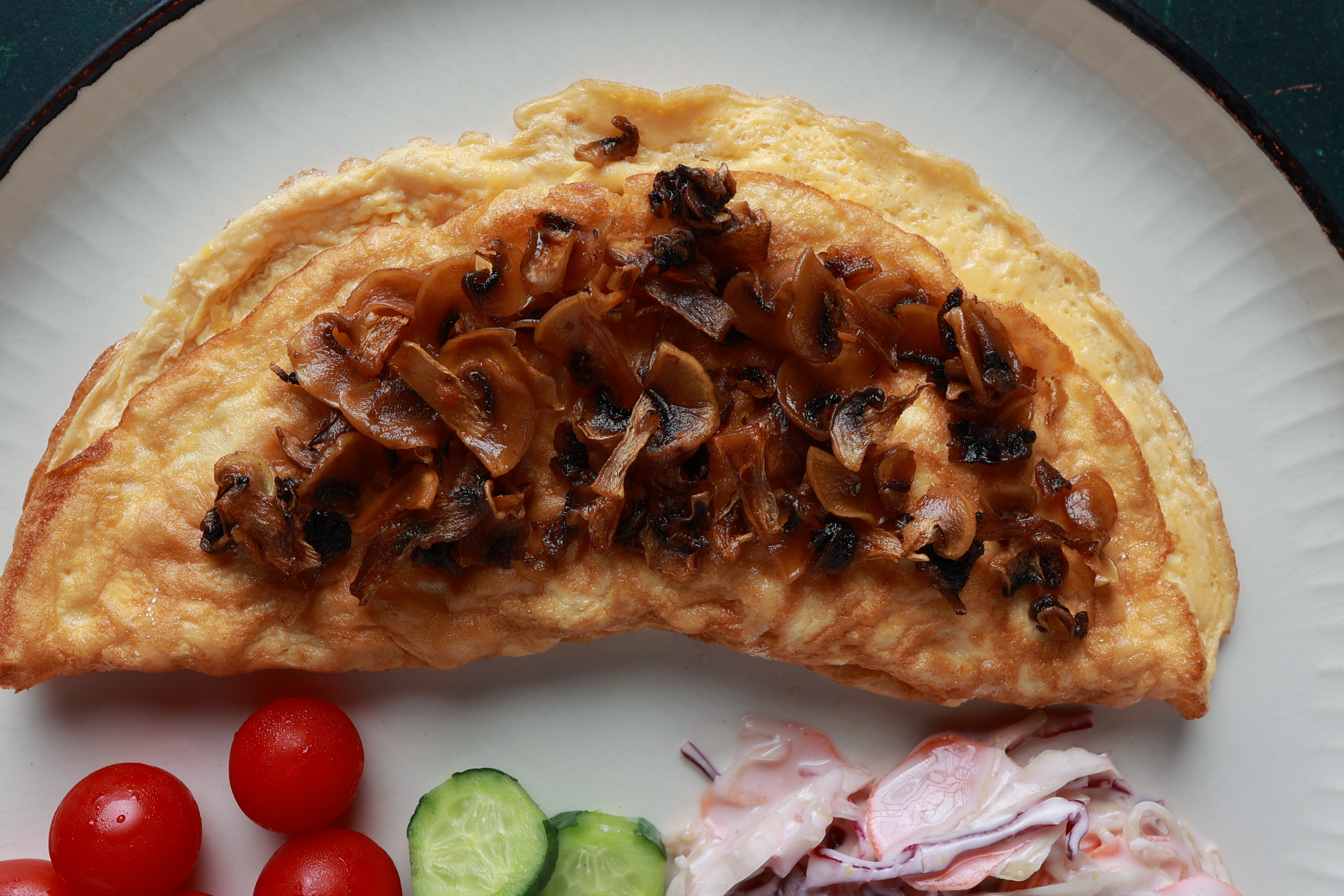 Mantar&kaşarlı omlet